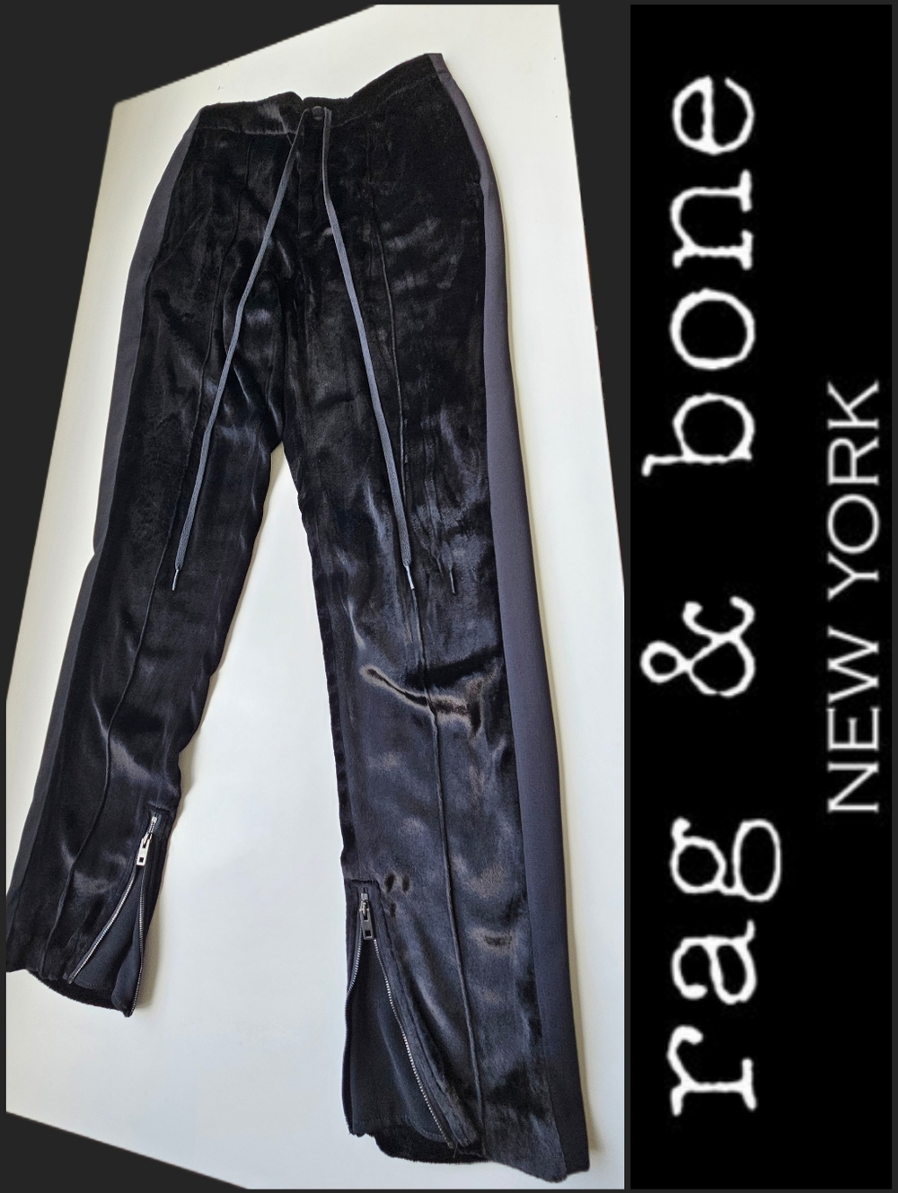 Rag & Bone Black Tuxedo Striped Cargo Pants